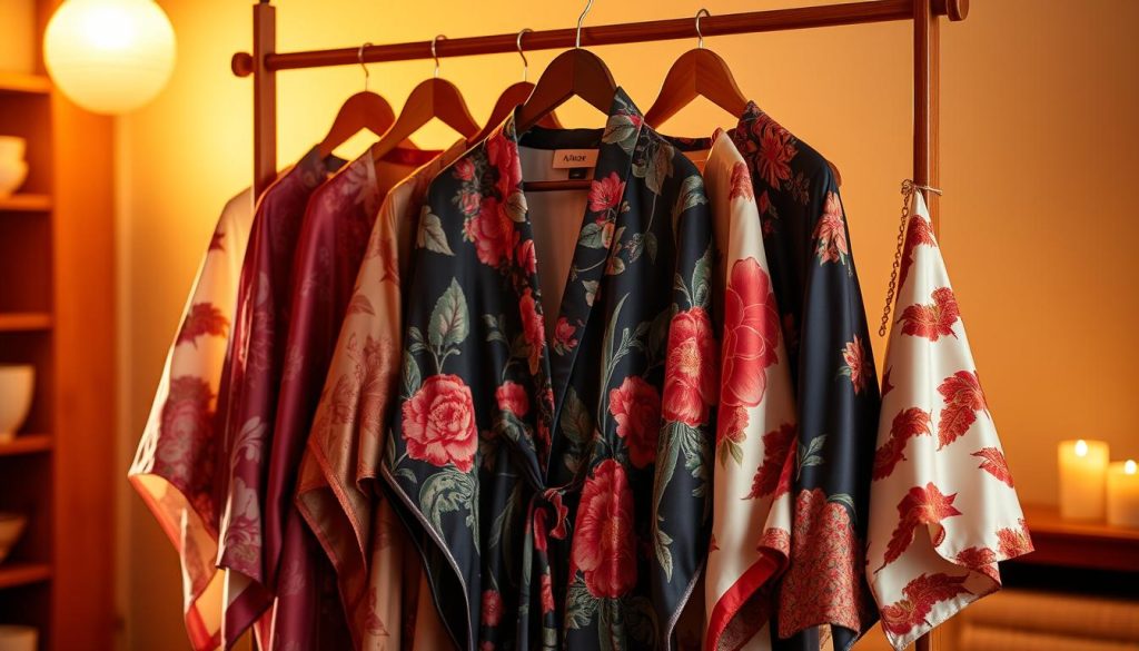 Alluring silk kimono robes