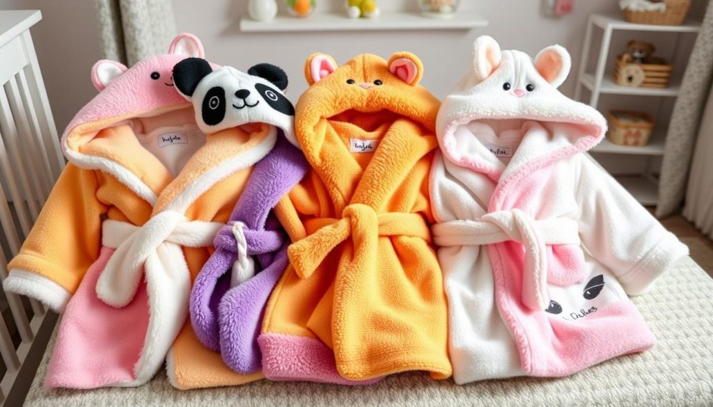 Animal-themed plush baby robes