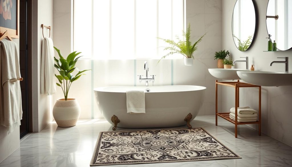 Anthropologie bath mat in spa-inspired home design