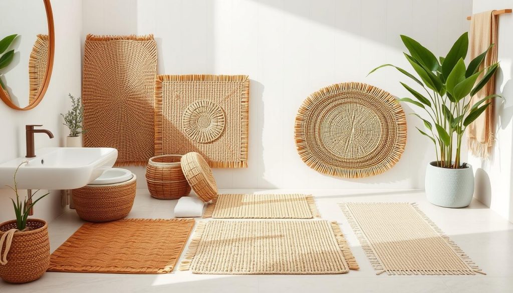 Bamboo bath mat styles