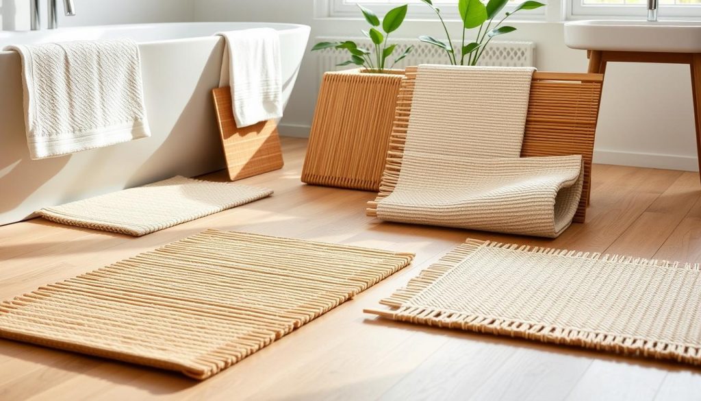 Bamboo bath mats selection