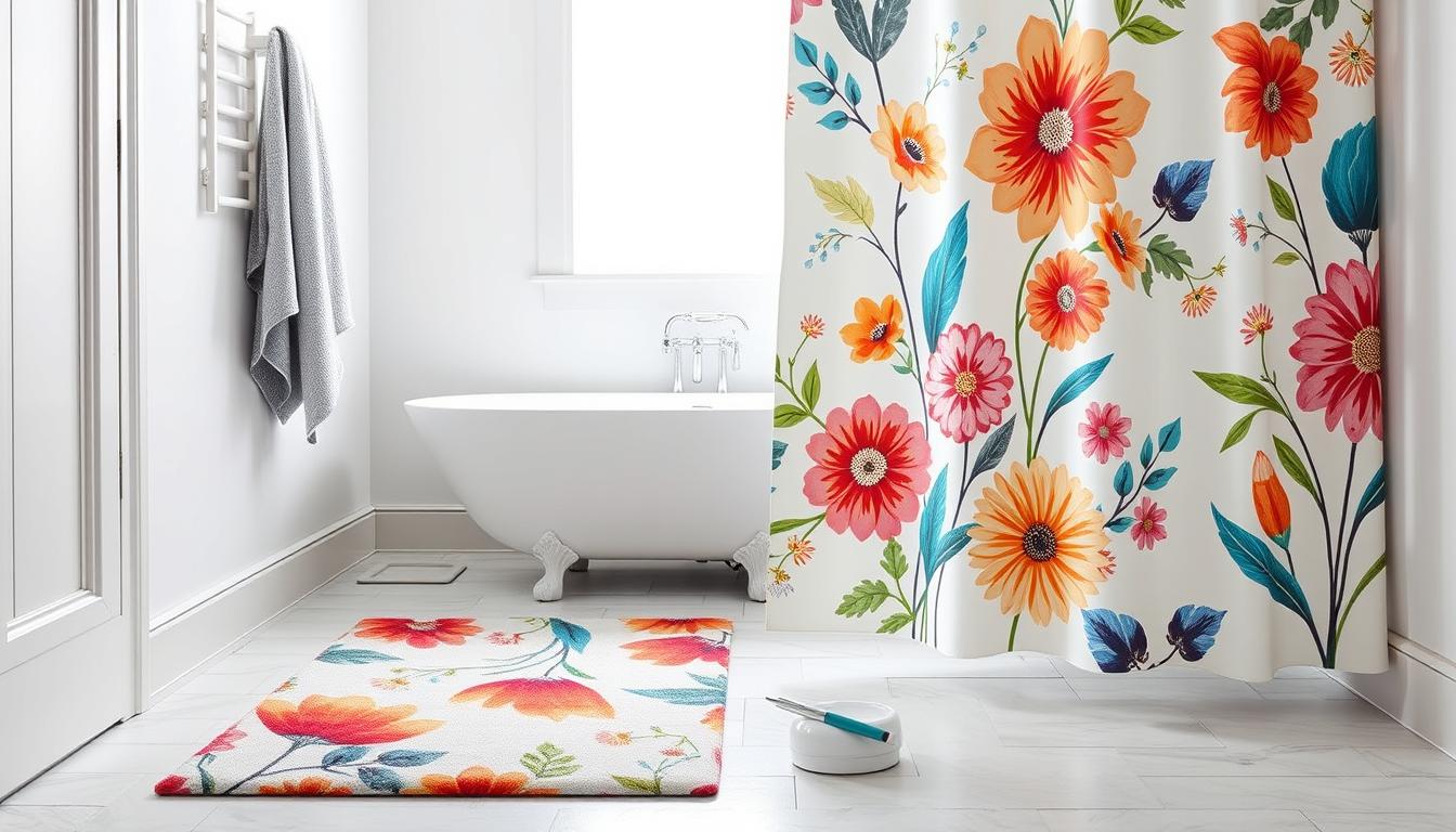 Stylish Bath Mat and Shower Curtain Ideas