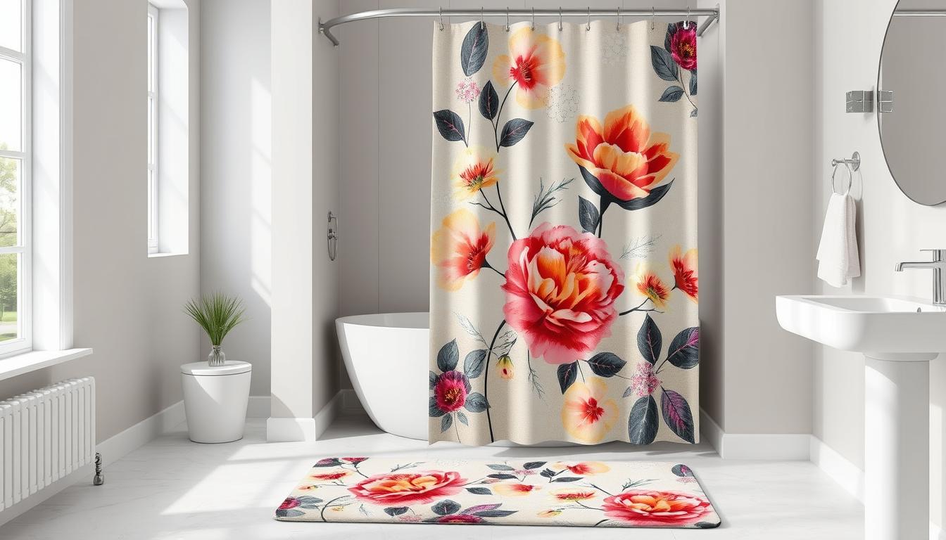 Matching Bath Mat and Shower Curtain Set Ideas