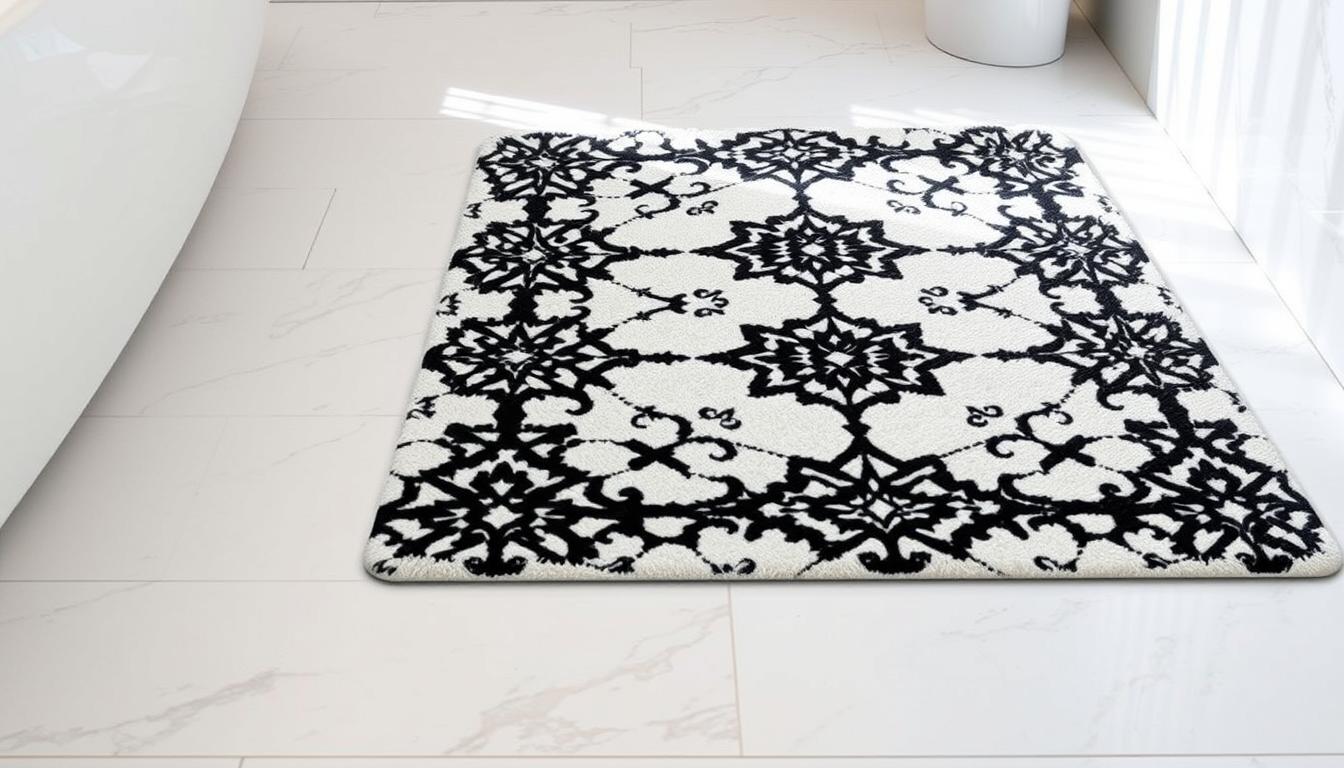 Stylish Bath Mat Black and White Designs