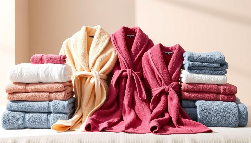 Bath robe and towel set sizing guide