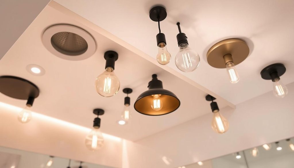 Bathroom ceiling light bulbs layout