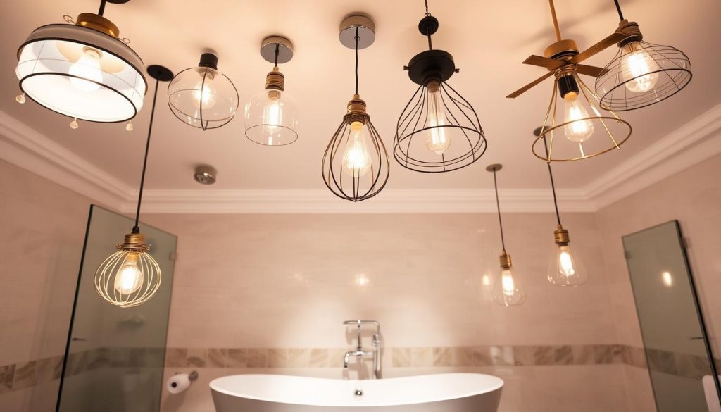 Bathroom ceiling light fixtures installation