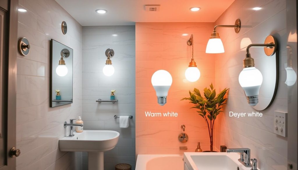 Bathroom lighting color temperature options