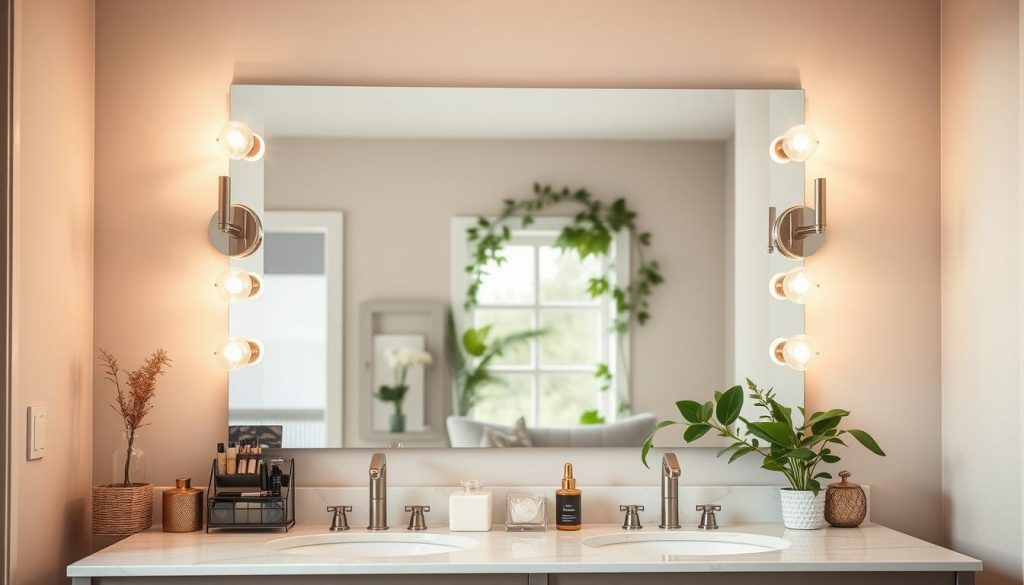 Bathroom makeup vanity lighting