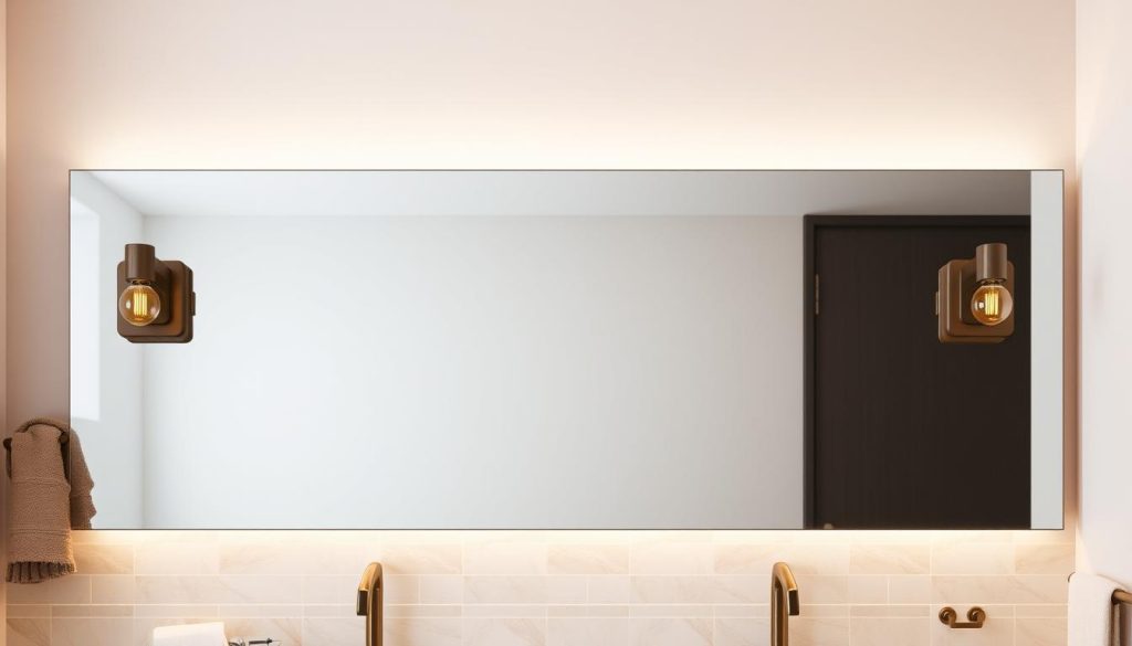 Bathroom mirror lights placement