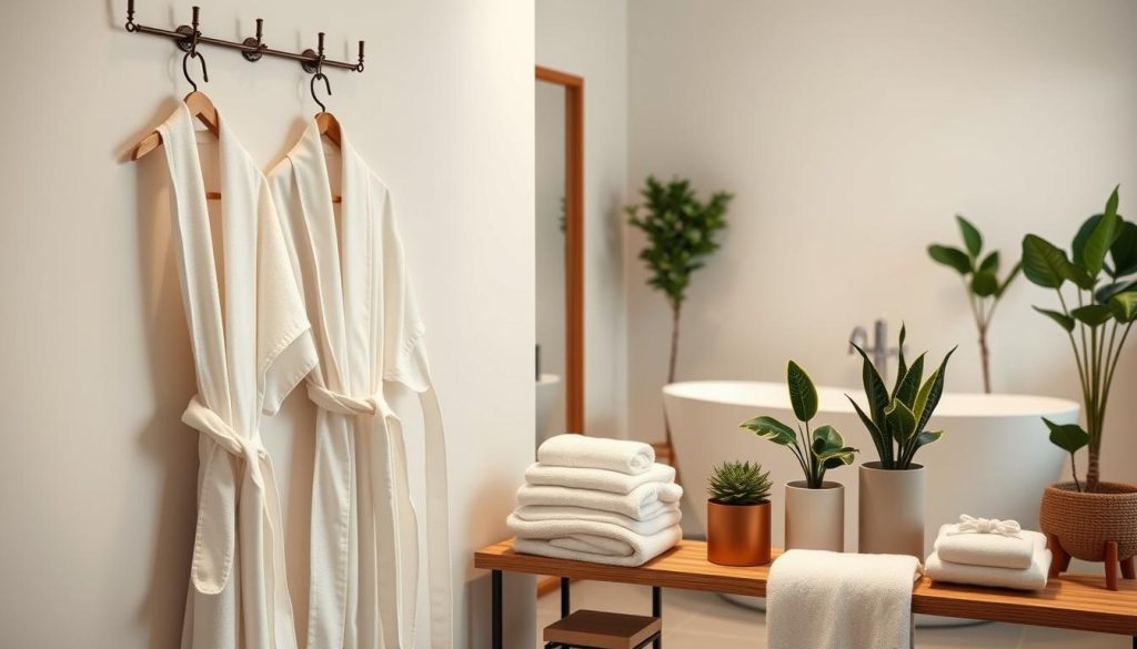 Bathroom robe display ideas