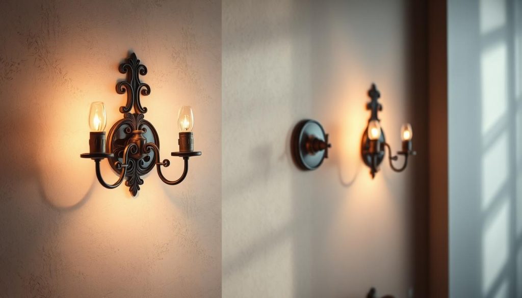 Bathroom sconces adding depth and ambiance