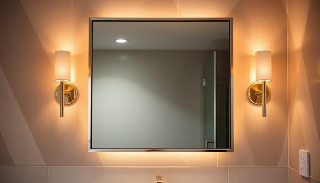 Bathroom sconces for mirror side lighting