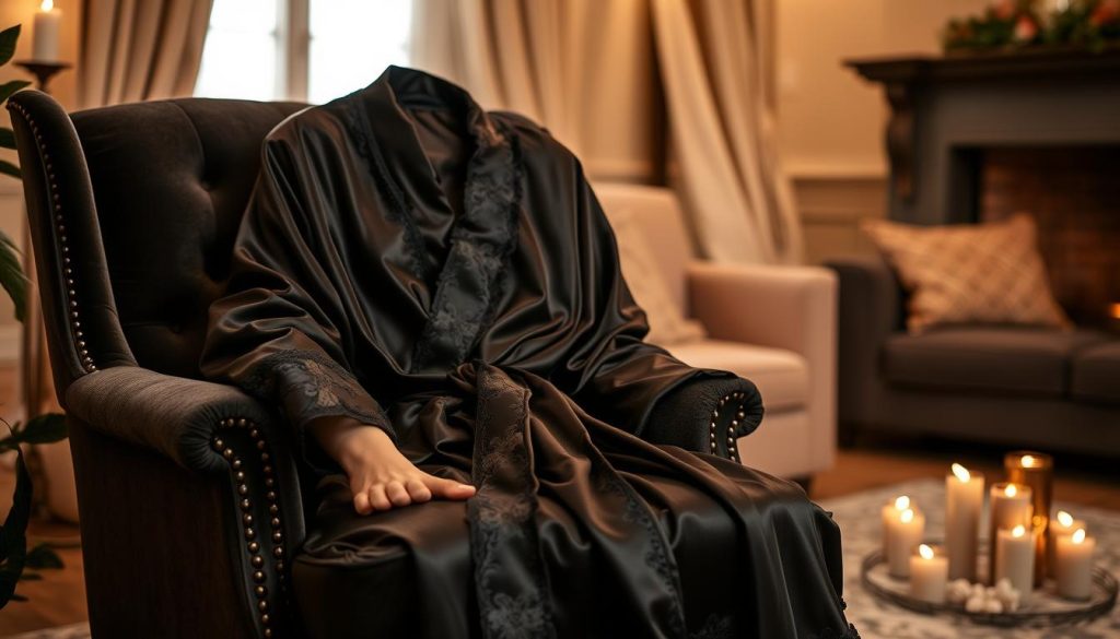 Black robes for women loungewear