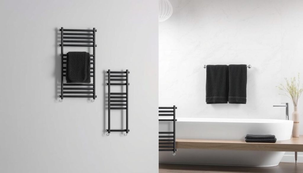 Black towel warmer sizing guide