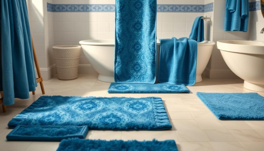 Blue bath mat designs