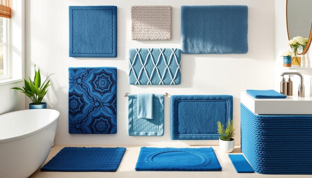 Blue bath mat types