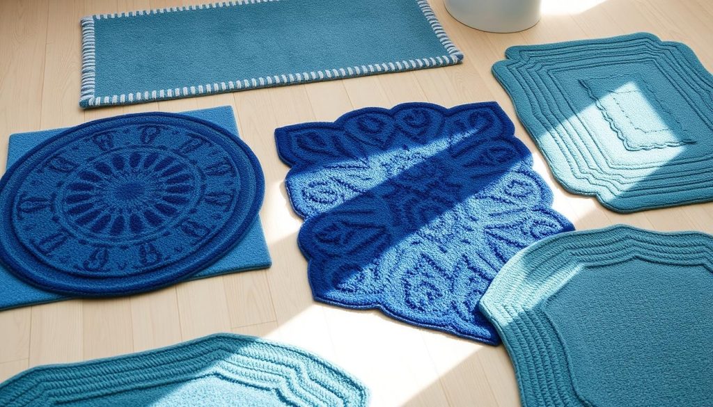 Blue bath rug in various sizes