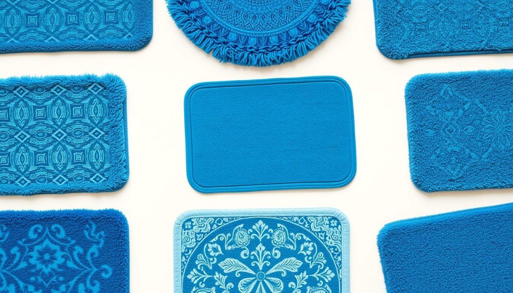 Blue bath rugs patterns