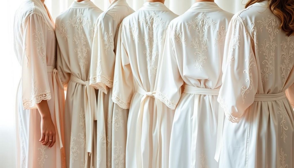 Bridal party robe embroidery