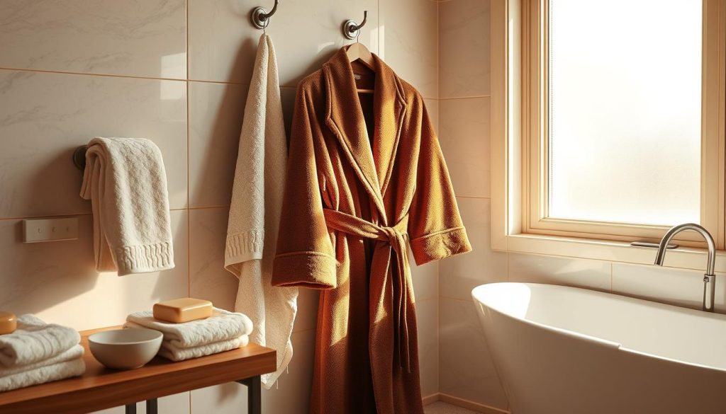 Brown bath robe care