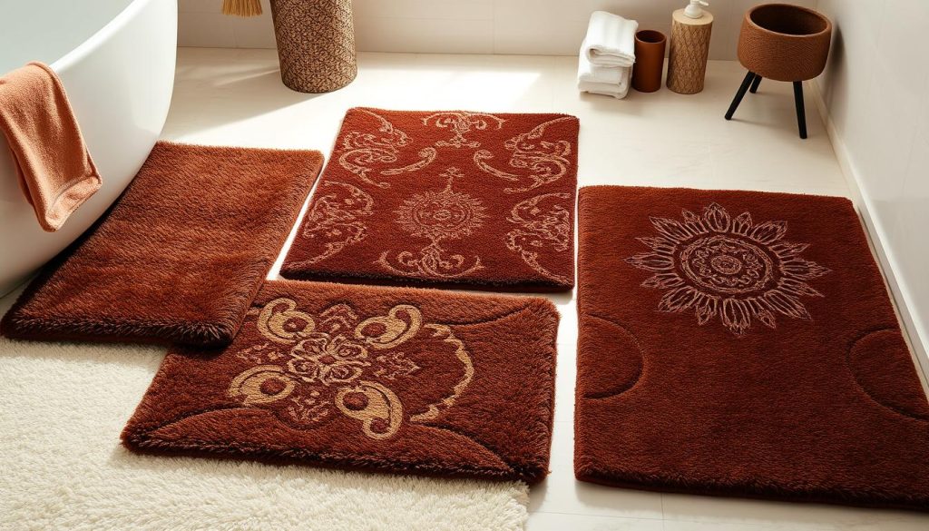 Brown bath rug sets