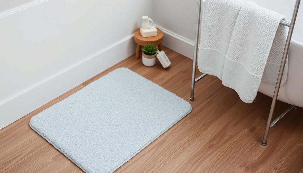 Budget-friendly bath mat and towel set