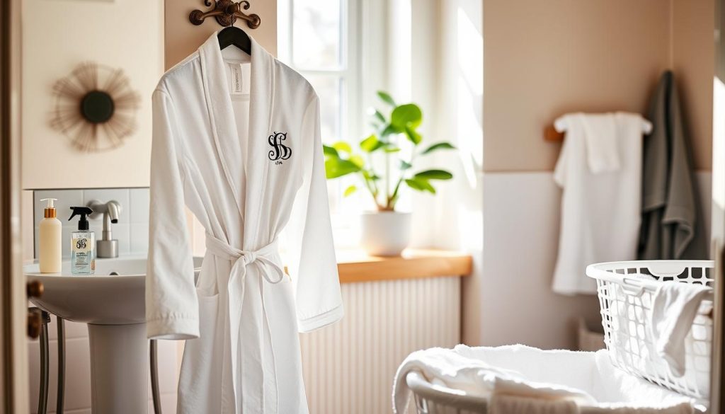 Care and maintenance of matching monogrammed robes