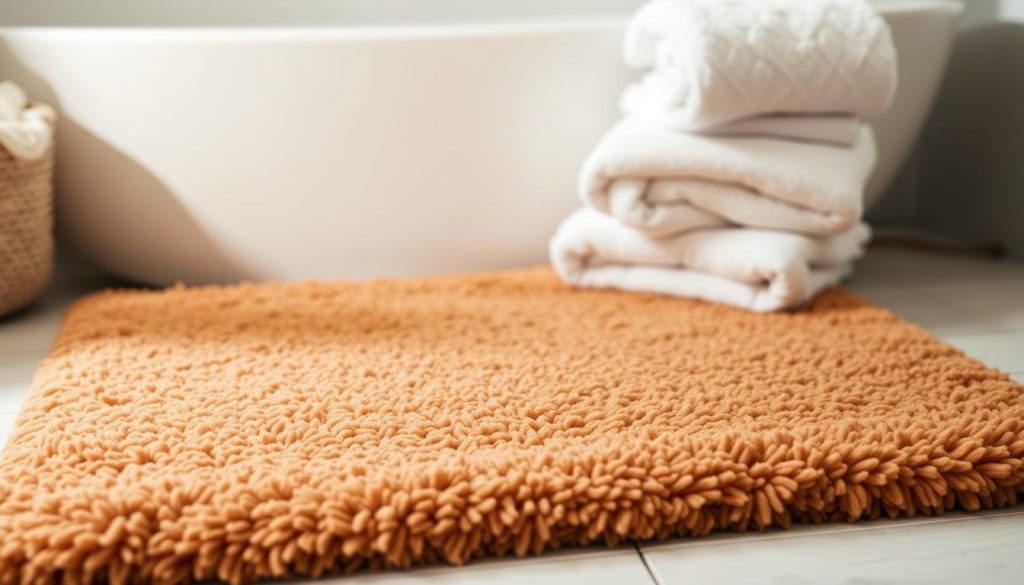 Chenille bath mat with soft texture