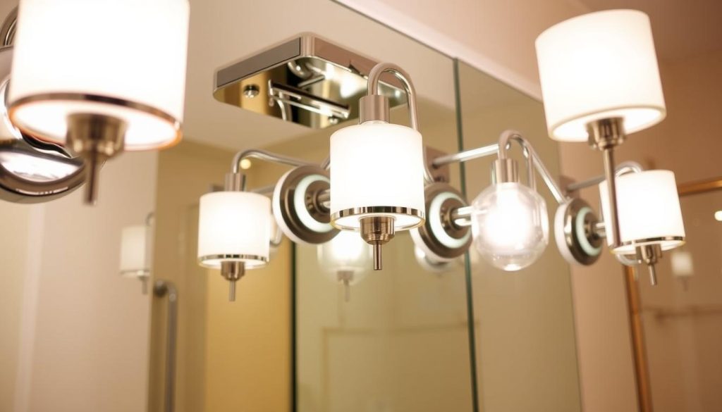 Chrome bathroom light fixtures