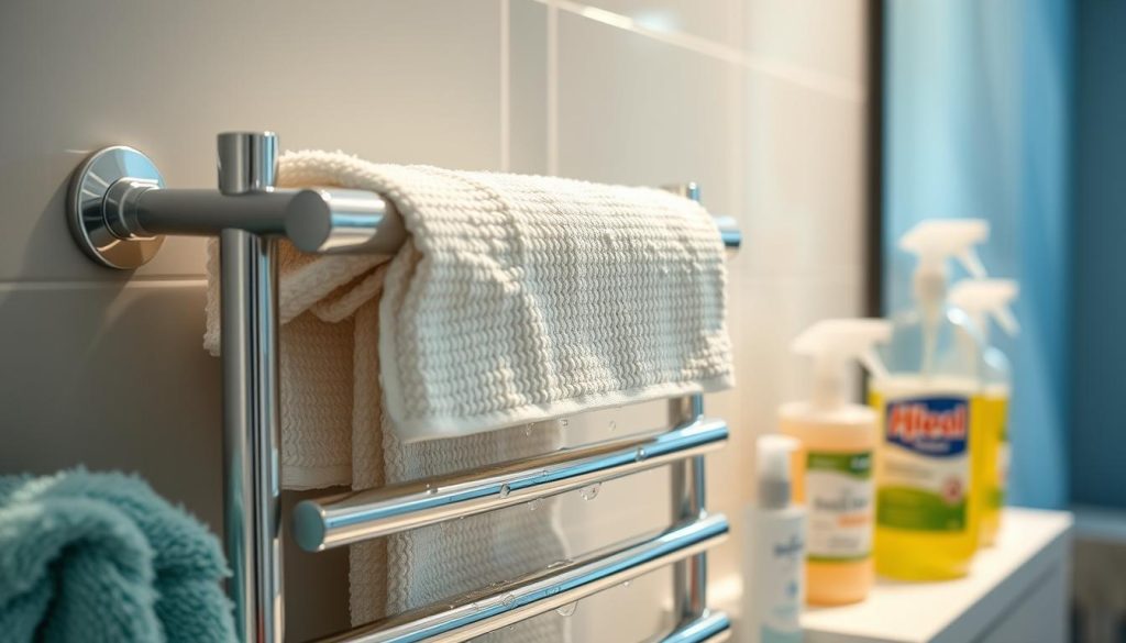 Chrome towel warmer cleaning