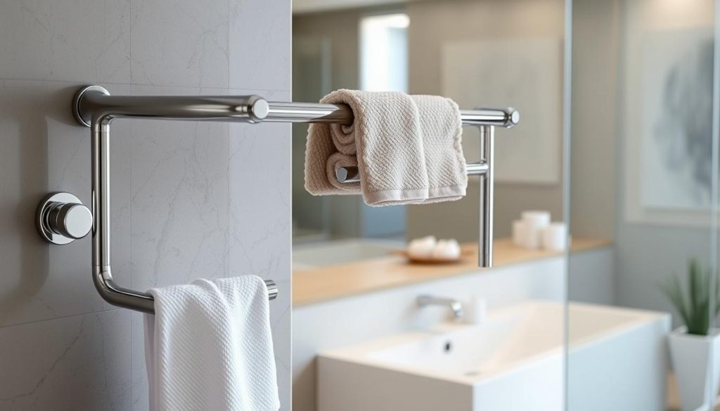 Chrome towel warmer installation