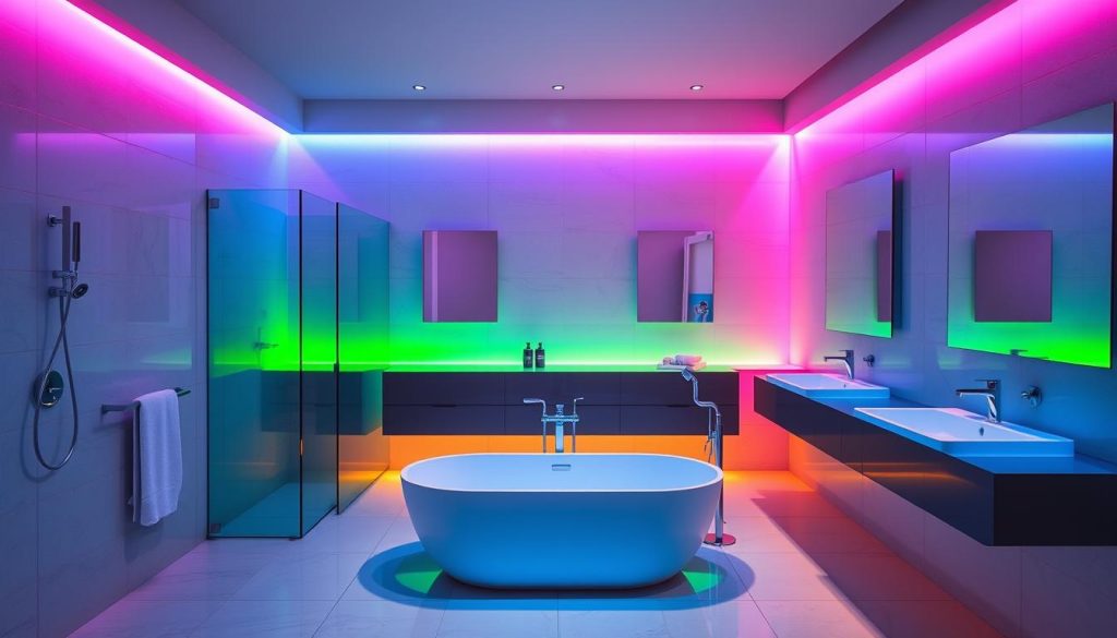 Color changing LED bathroom lights