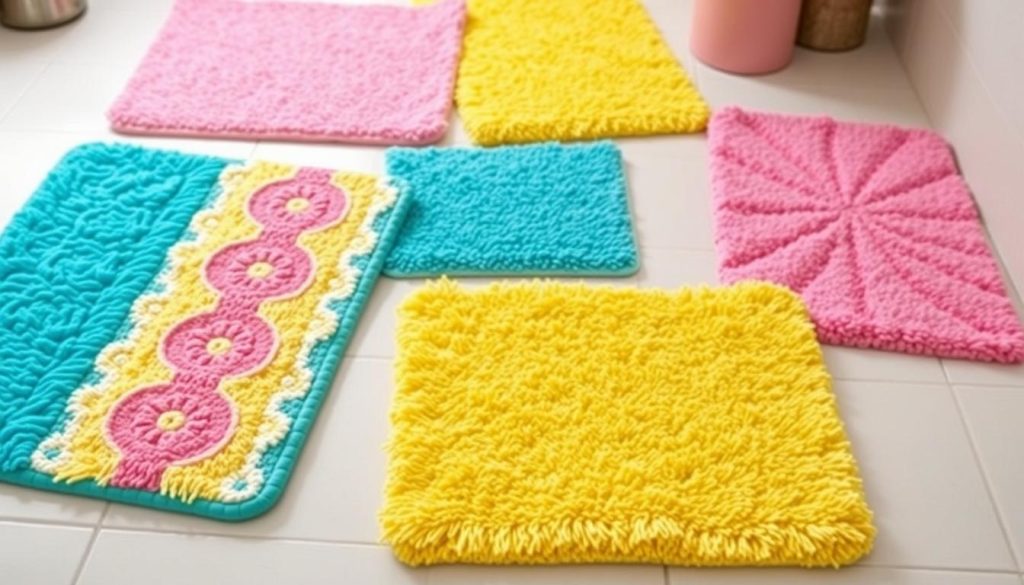 Colorful bath rugs