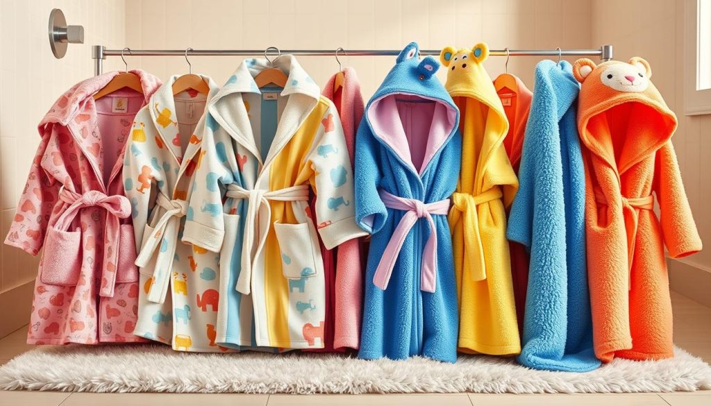 Comparing kids' bath robes and hooded towels