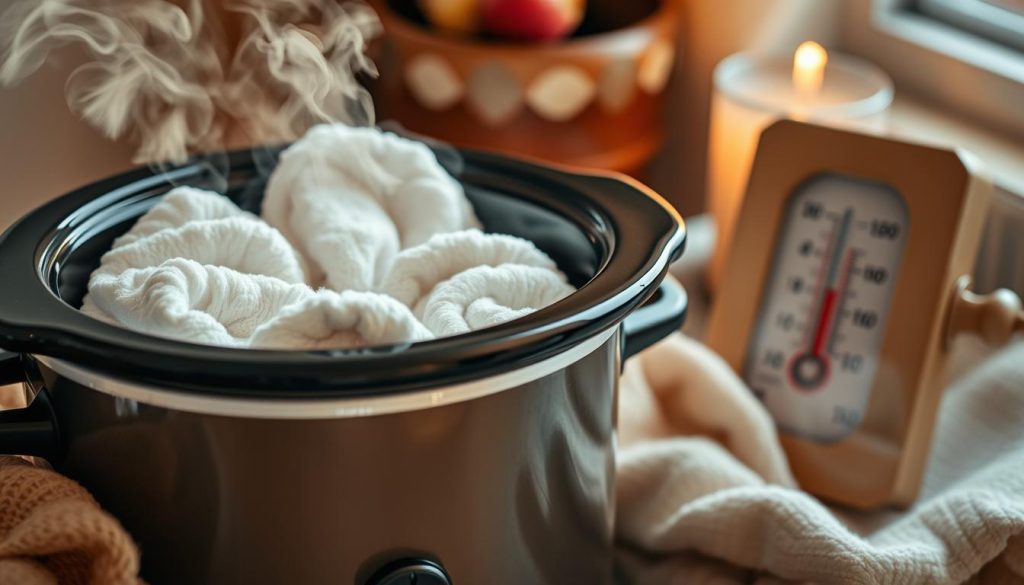 Crockpot towel warmer temperature regulation