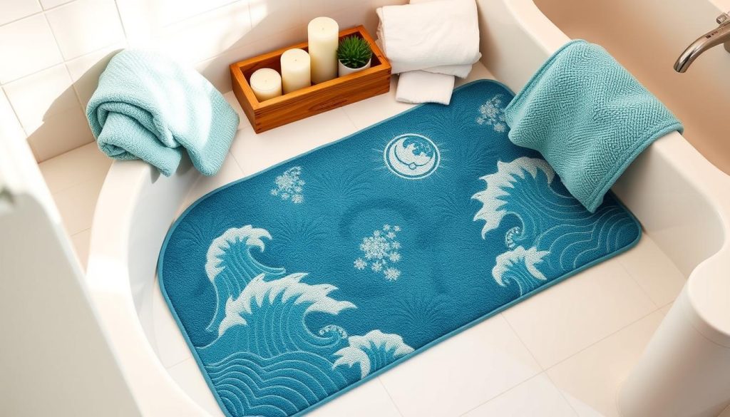 Custom blue bath mat DIY