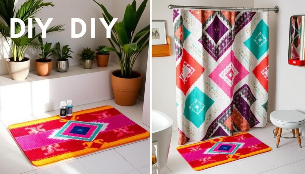 DIY bath mat and curtain customization