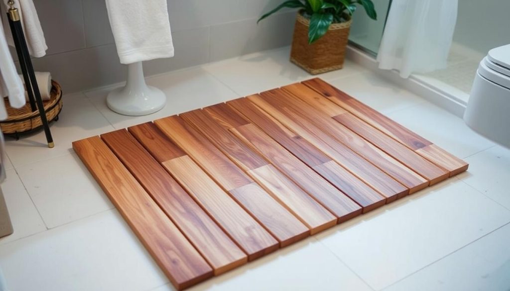 DIY wooden slat bath mat