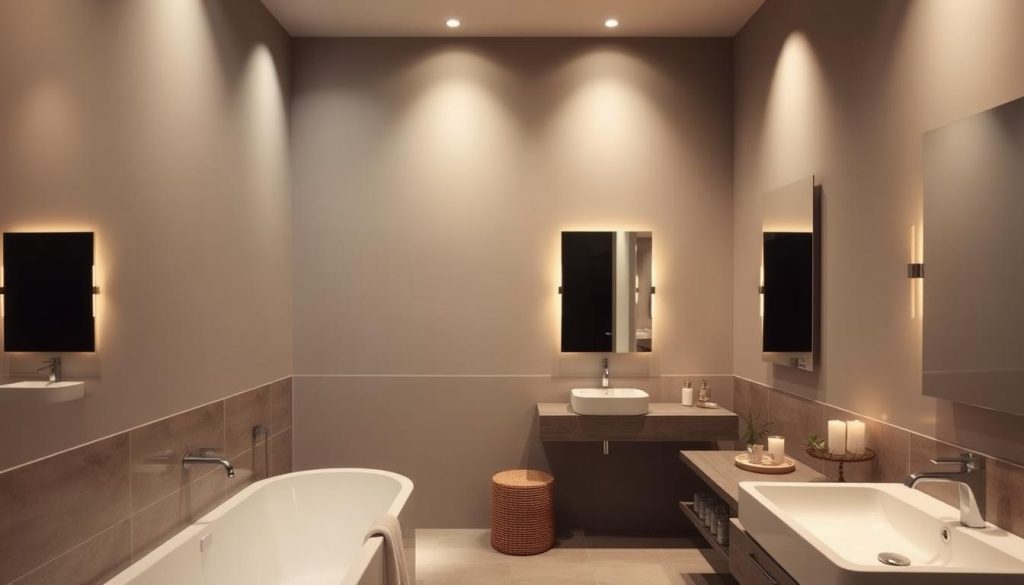 Dimmable lighting in bathroom