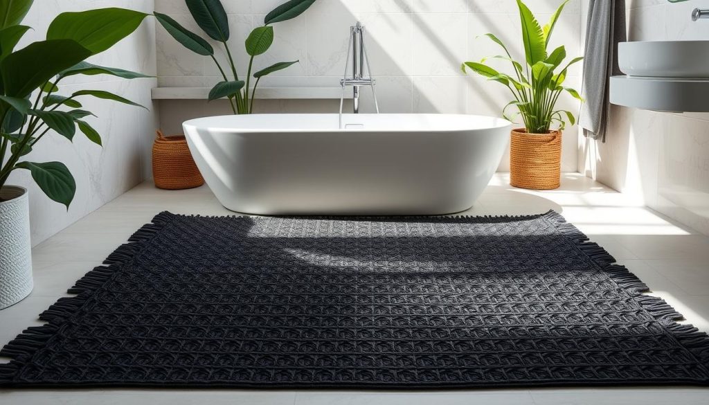 Eco-friendly black bath mat