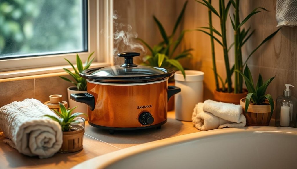 Eco-friendly crock pot towel warming