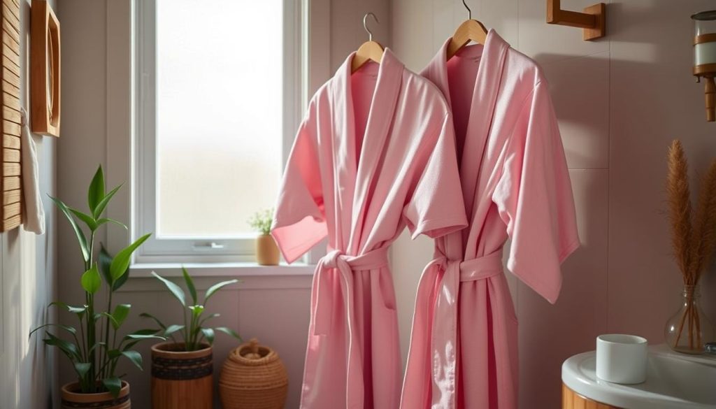 Eco-friendly pink bath robes