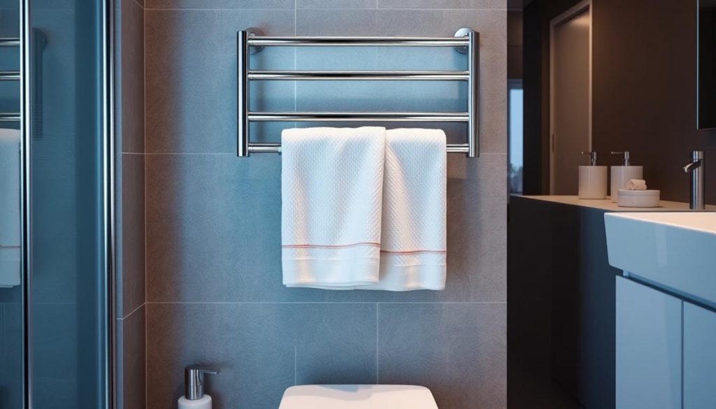 Electric towel rail for bathroom heating