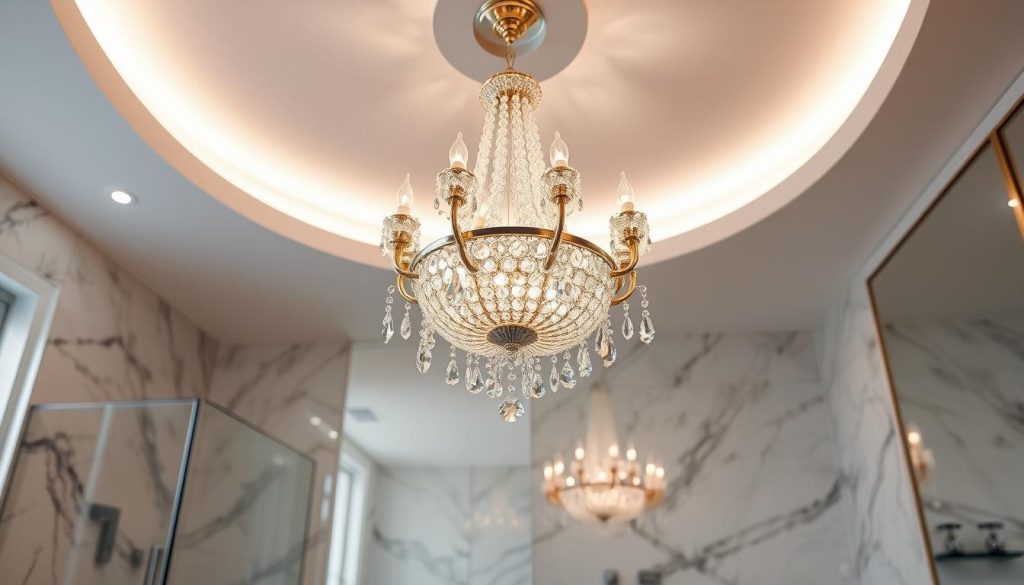 Elegant bathroom chandelier