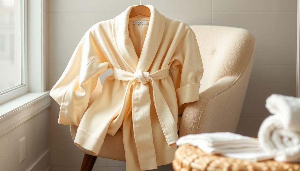 Elegant beige bath robe