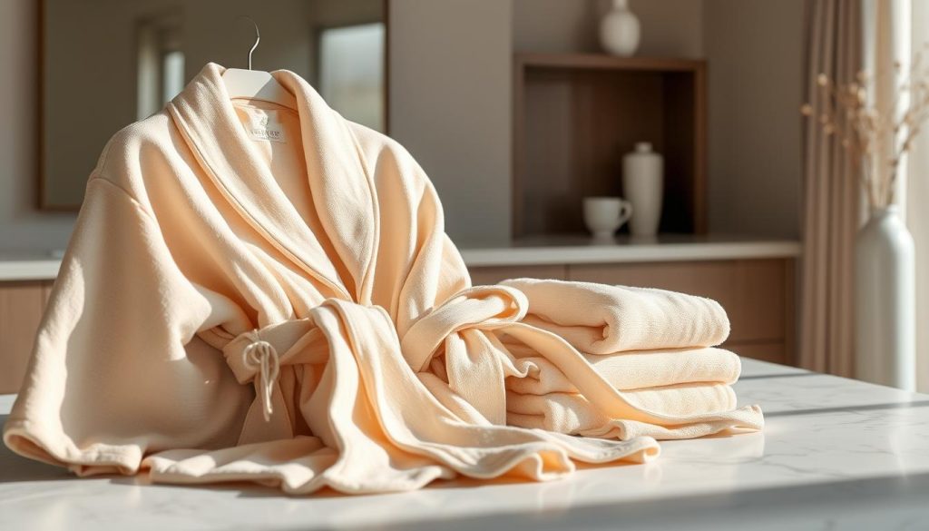 Elegant beige bath robes