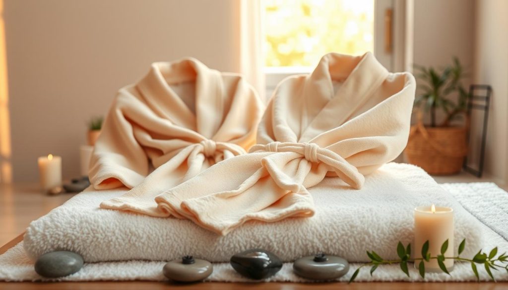 Elegant beige spa robes