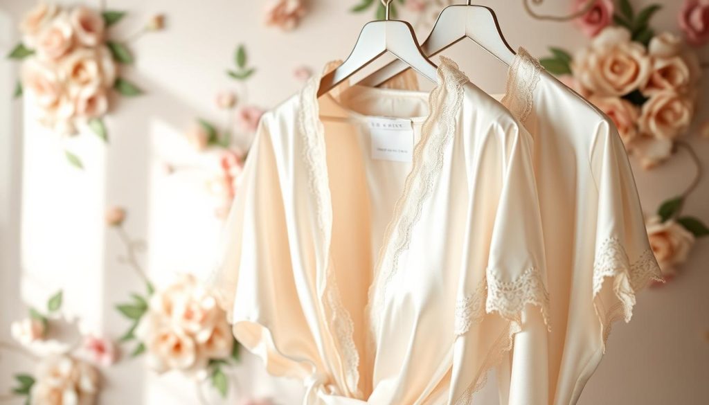 Elegant satin bridal robes