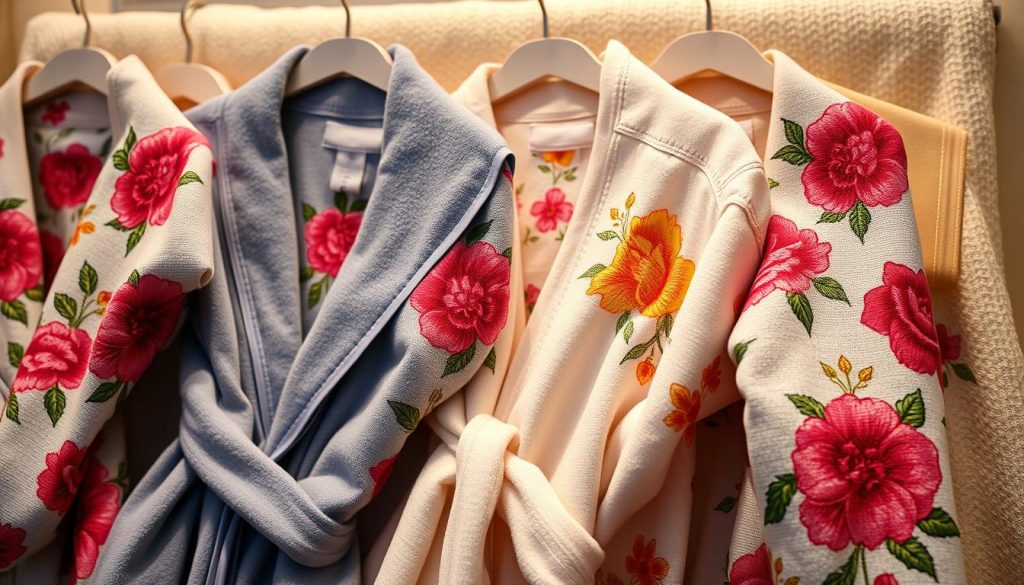 Embroidered terry cloth robes